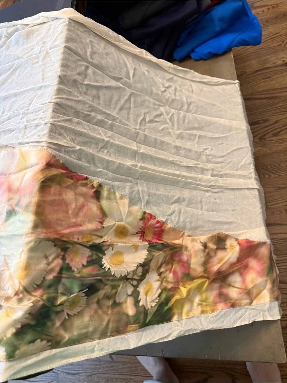 Ted Baker London Floral Watercolor Scarf in Cream, Pink, Green and Yellow